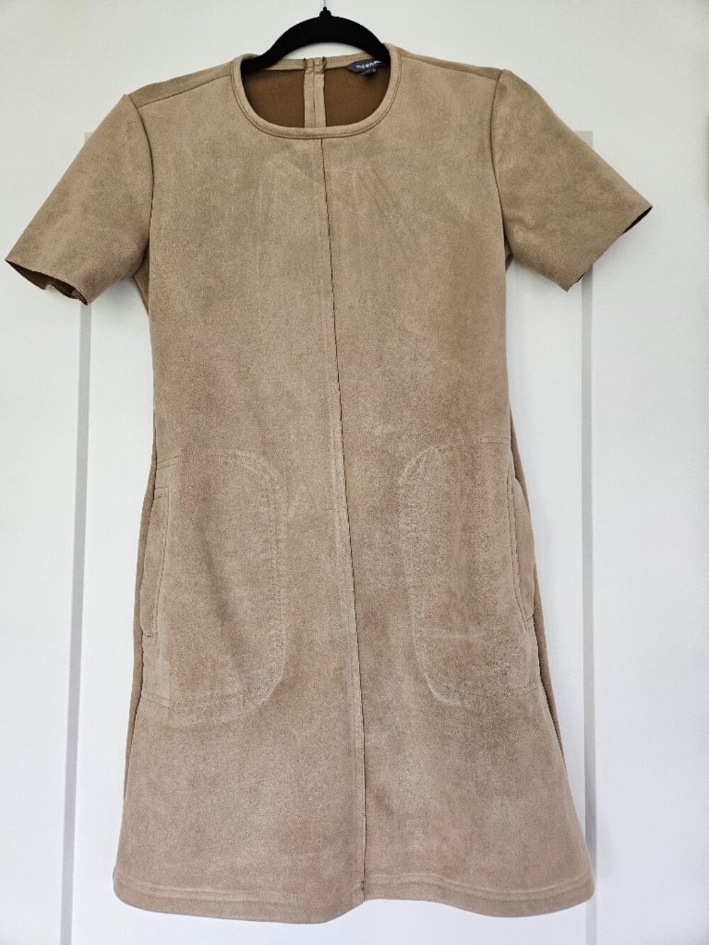 Suede look dress with pockets
